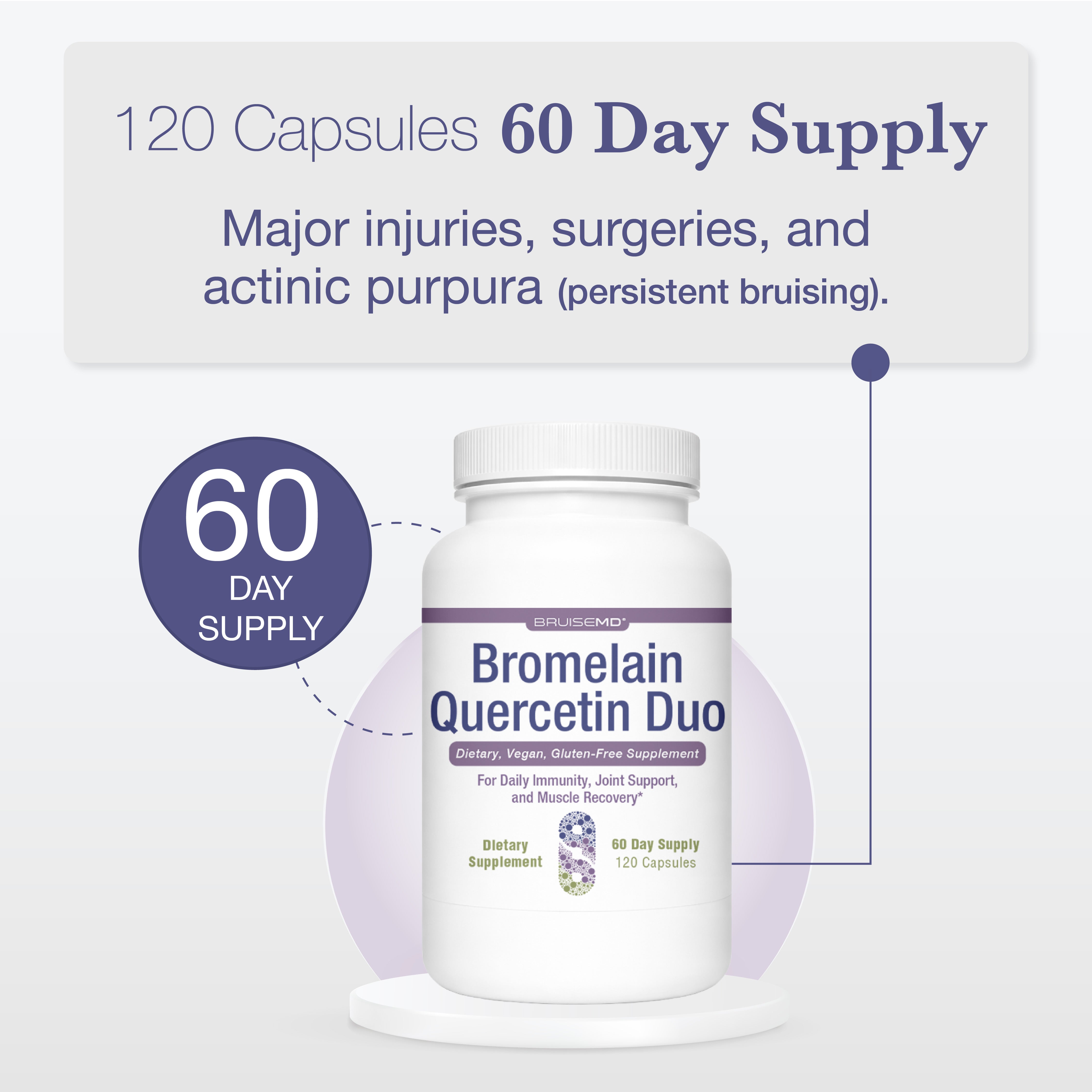 BruiseMD Bromelain + Quercetin Supplement for Immune Support, Inflammation Relief & Muscle Recovery (Capsules) – Doctor Preferred Formulation