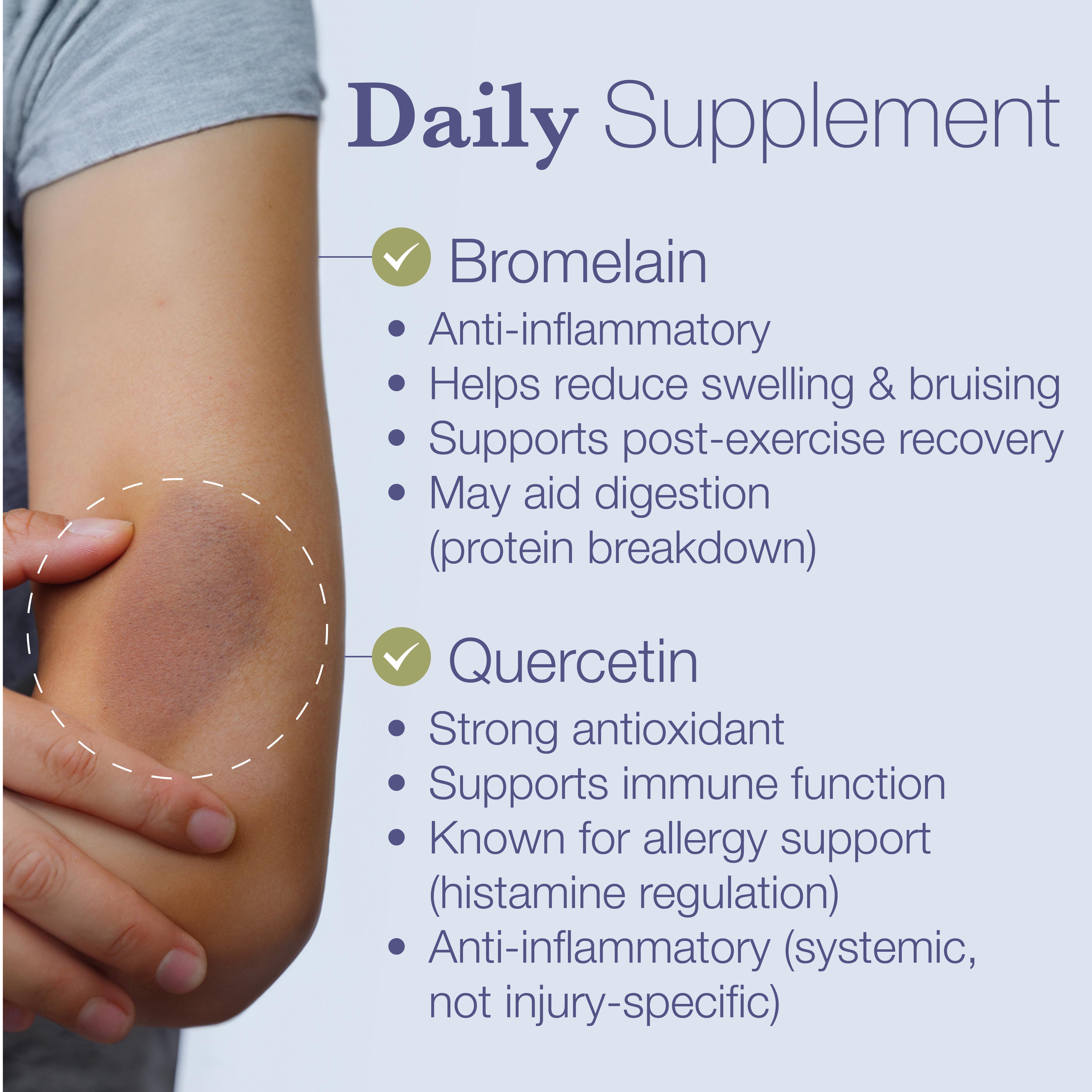 BruiseMD Bromelain + Quercetin Supplement for Immune Support, Inflammation Relief & Muscle Recovery (Capsules) – Doctor Preferred Formulation